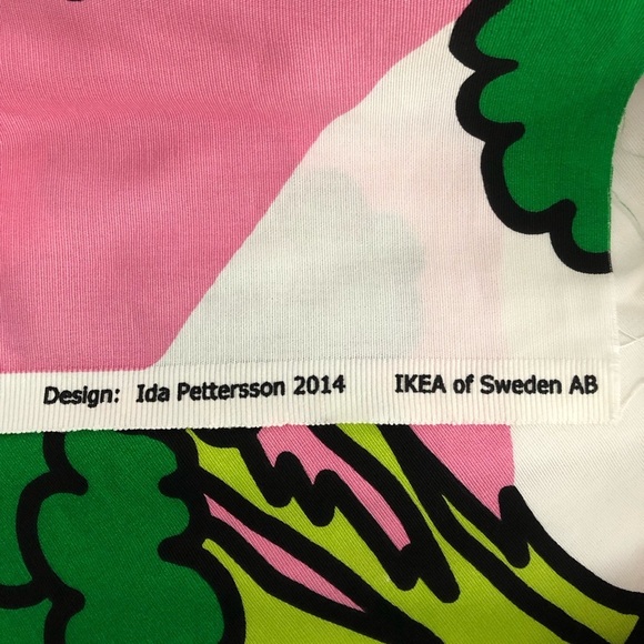 IKEA Anniken Ida Pettersson 2014 Broccoli Pink Green White Fabric 4.3 Yards - Picture 4 of 11